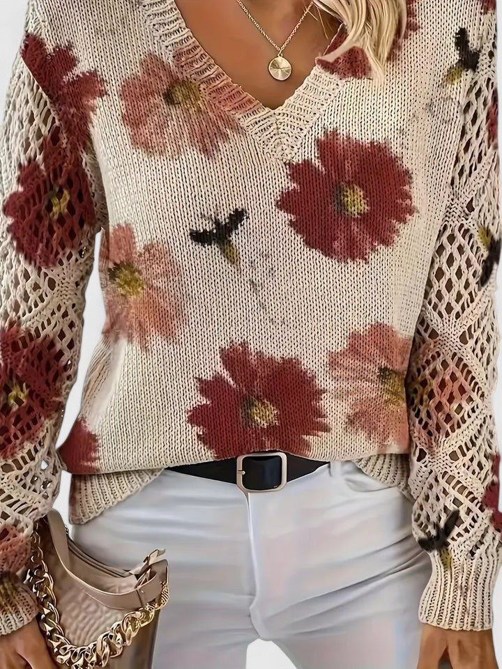 Aurelia – Elegant Floral Sweater