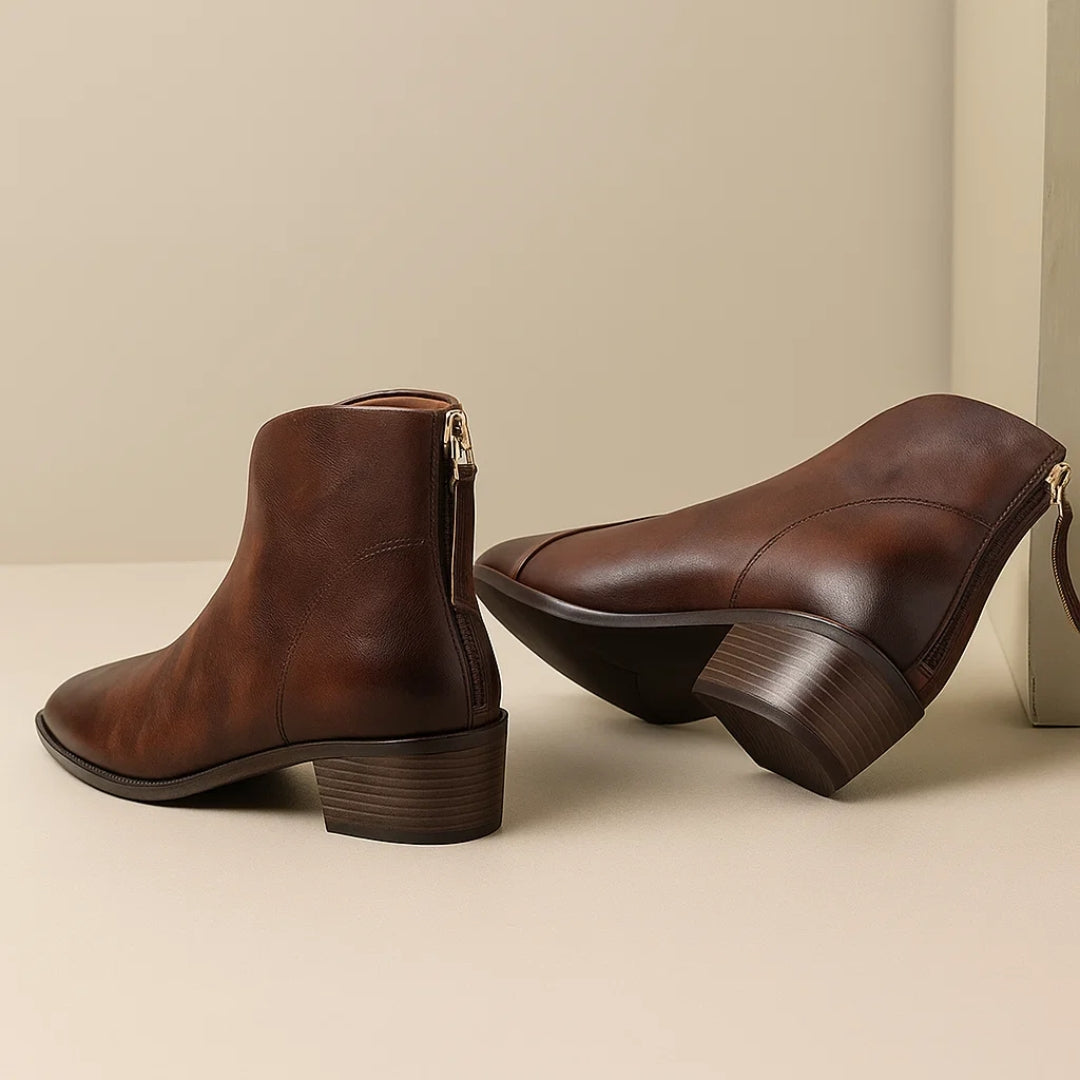 Refined low heel ankle boots