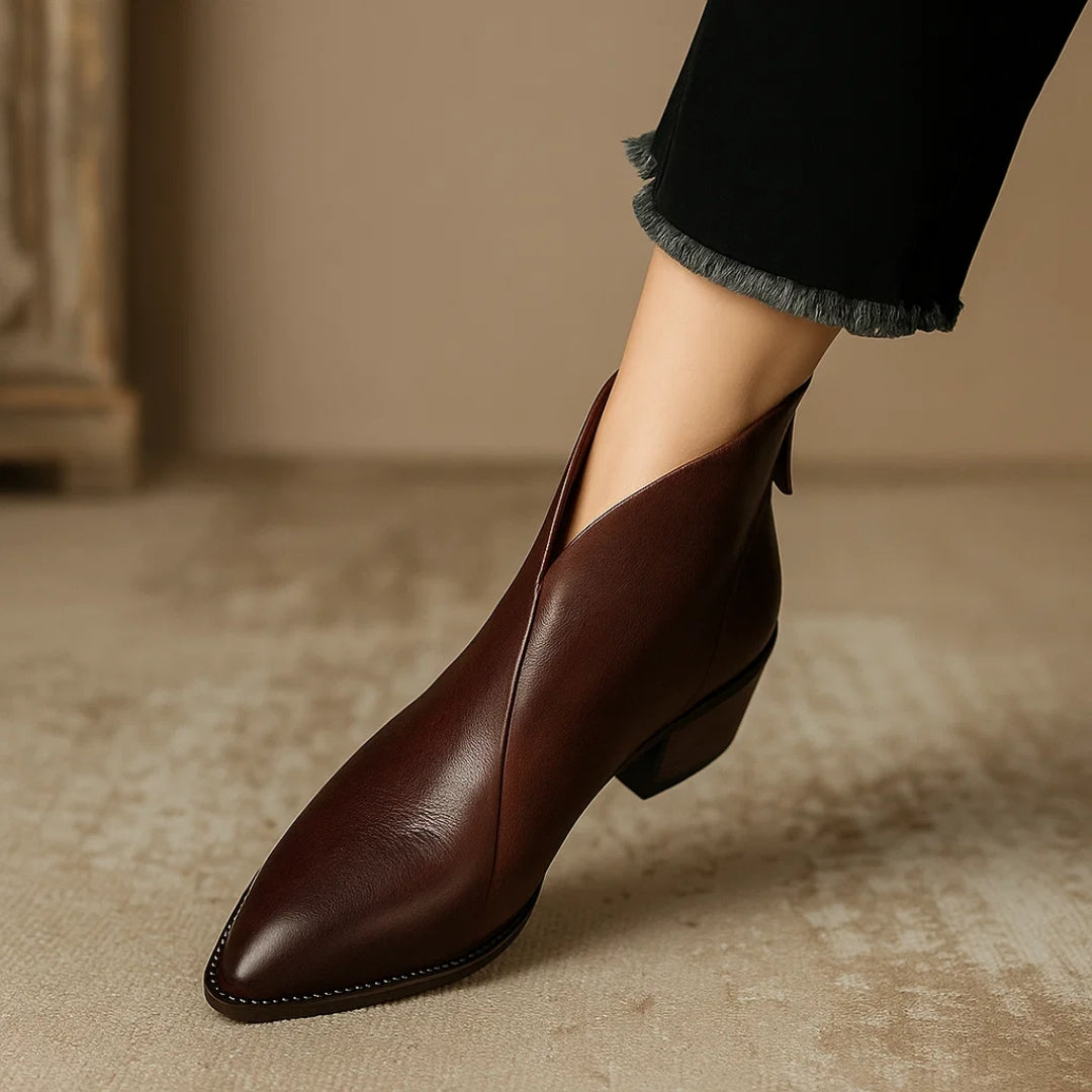 Refined low heel ankle boots