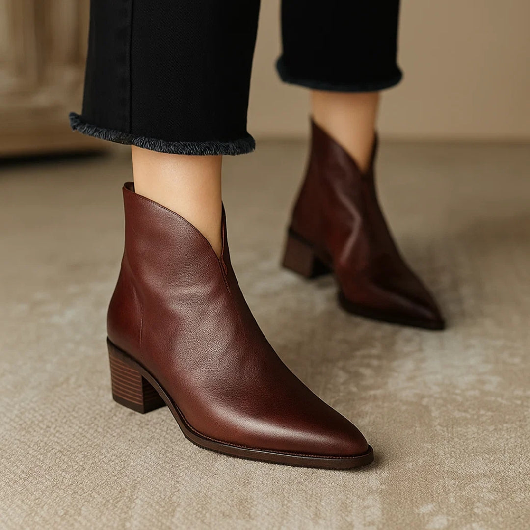Refined low heel ankle boots