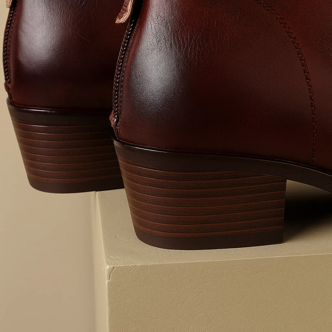 Refined low heel ankle boots