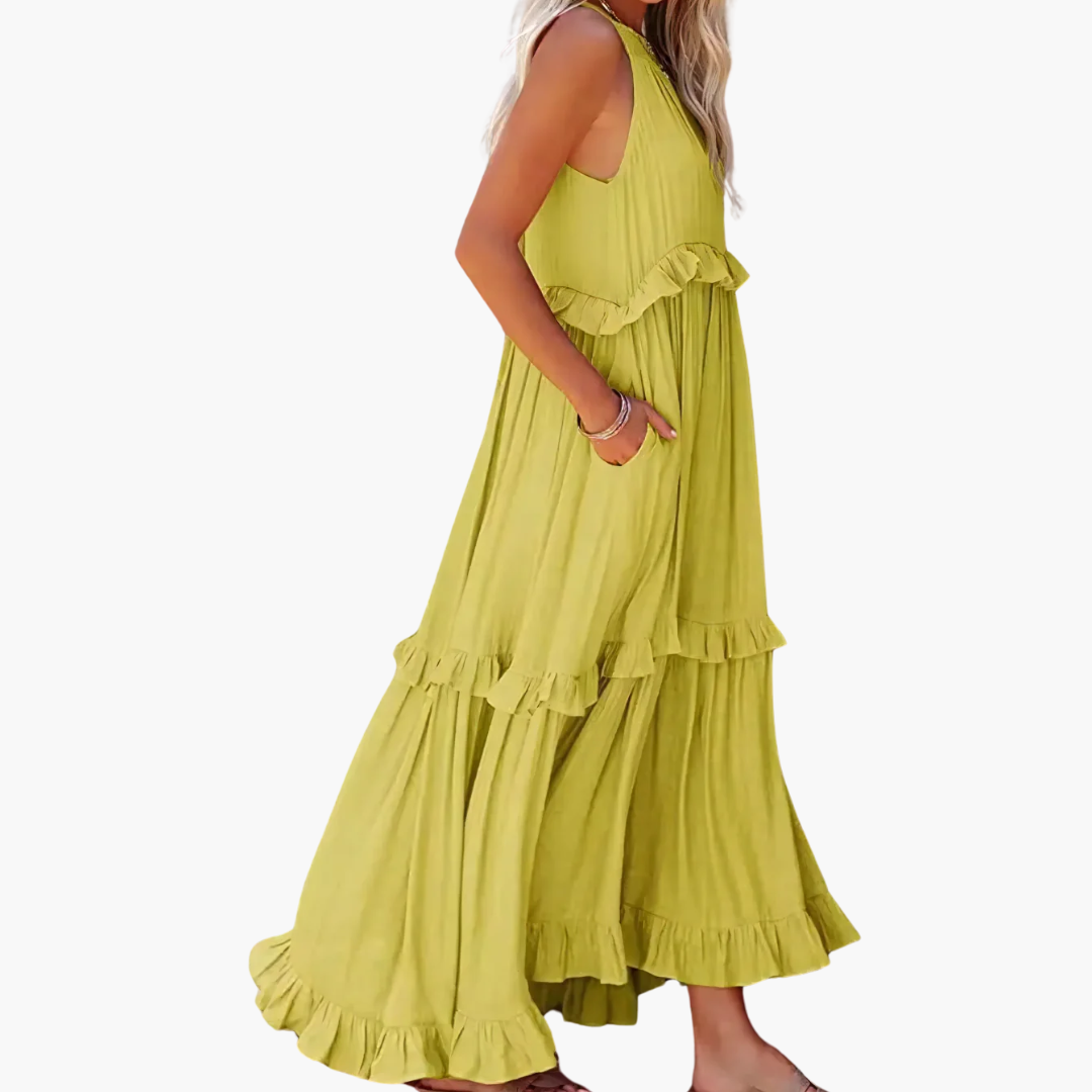 Joanna | Ruffle Breeze Maxi Dress