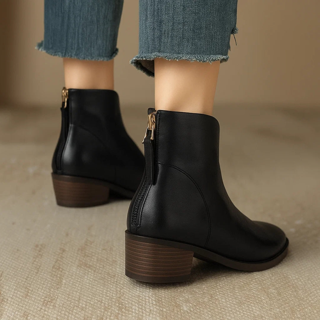 Refined low heel ankle boots
