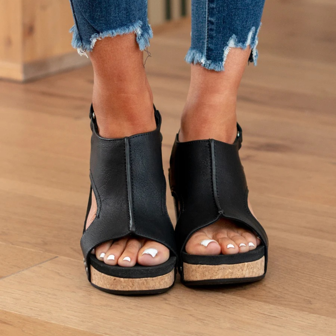 Linda | Suede Wedge Sandals