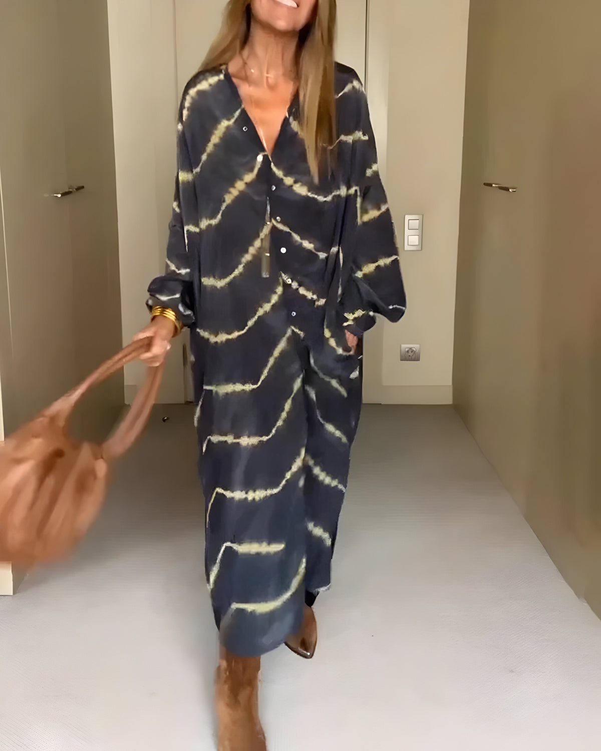 Oriana – Bohemian Striped Maxi Dress