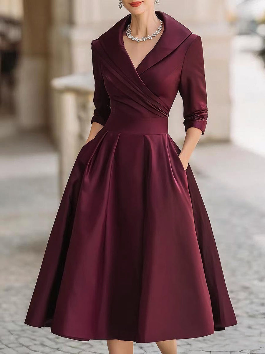 Leina - Midi Dress in Satin