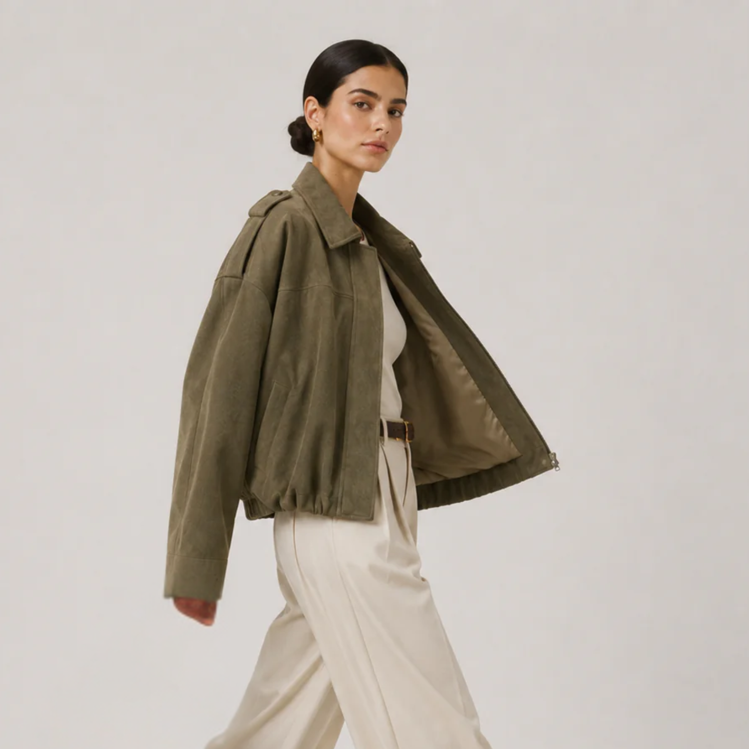 Women's Relaxed Fit Suede Jacket Timeless Refined Outerwear