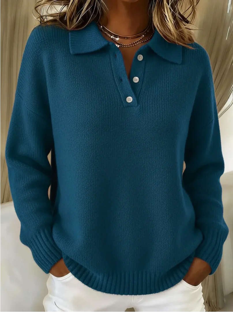 Herra – Soft Knit Polo Sweater
