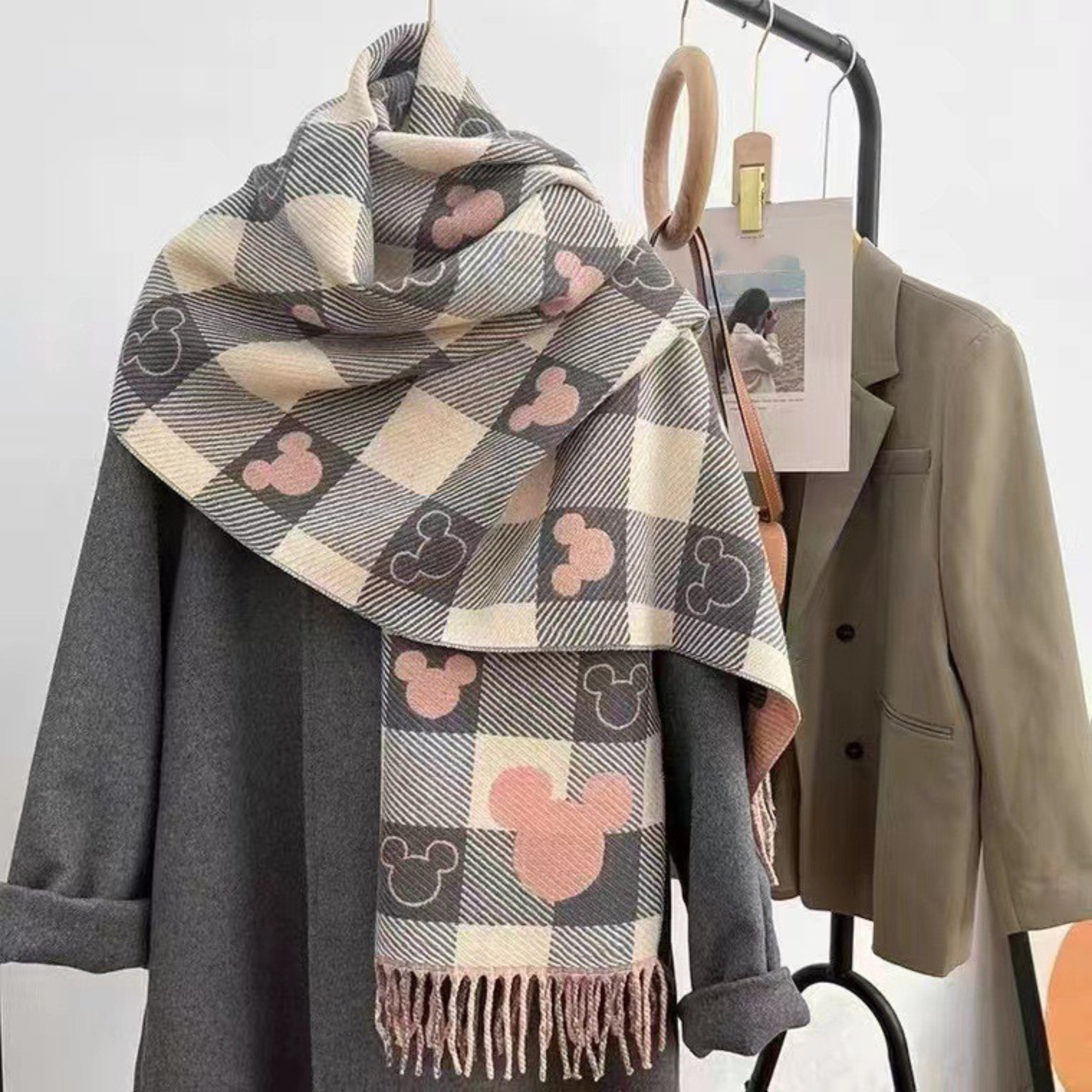 ZOLANI | Comfy Warm Plaid Double Side Tassel Scarf