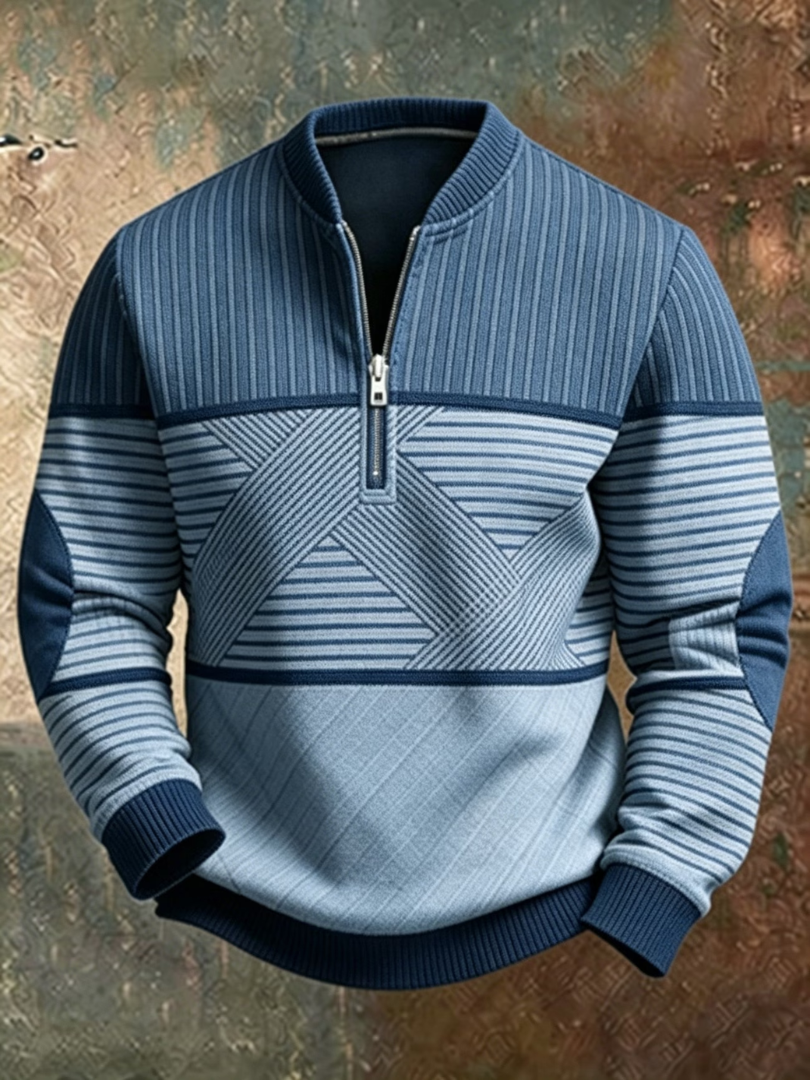 Fletcher | Men's Geometric Half-Zip Sweater Warm Pullover