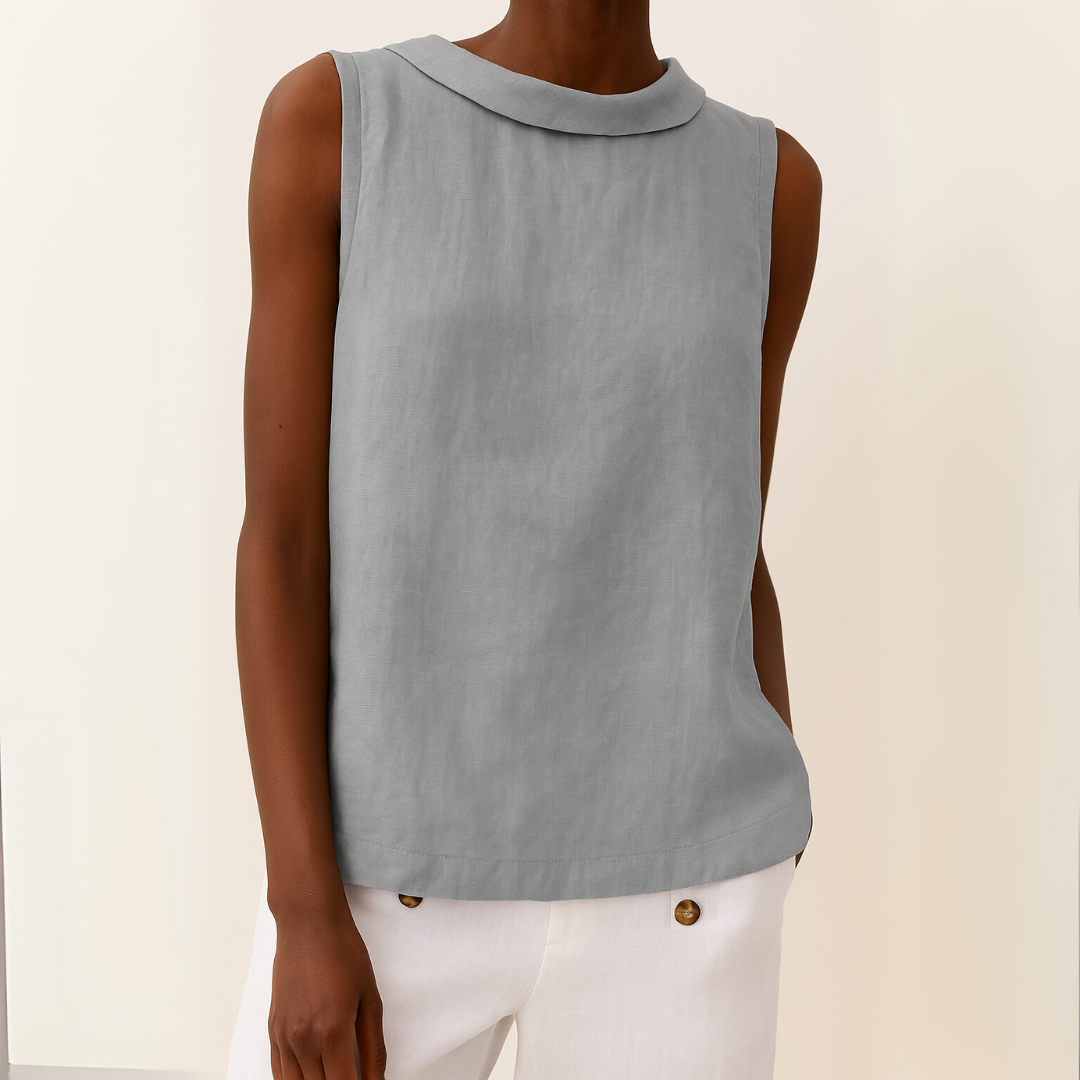 Noemi | Sleeveless Roll Collar Top