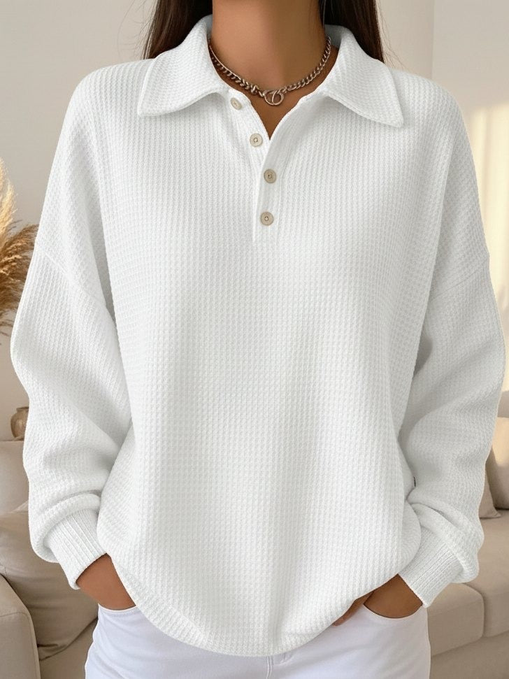 Elegant Lightweight Polo Collar Sweater