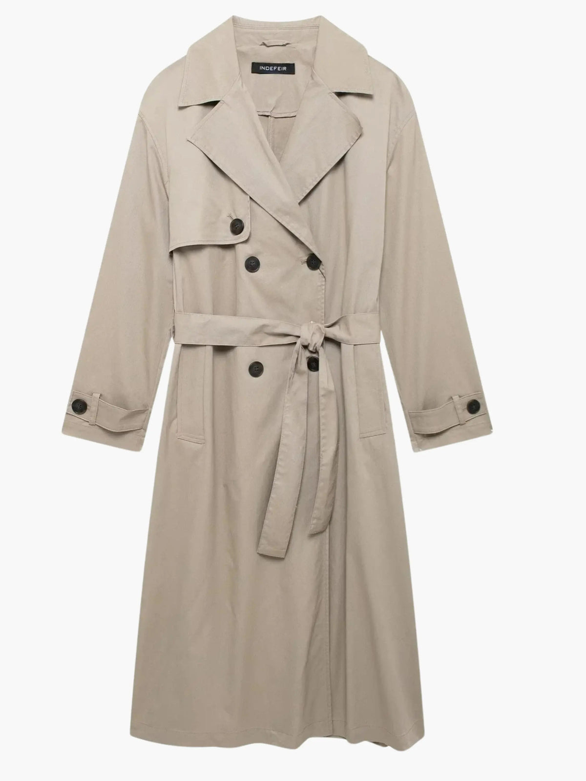 Classic Double-Breasted Trench Coat -Timeless Elegance