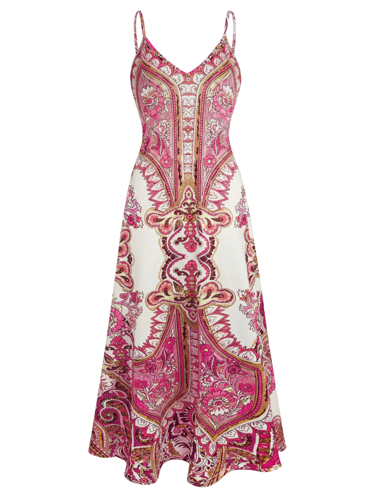 Caitlie - Boho Floral Print Sleeveless Dress