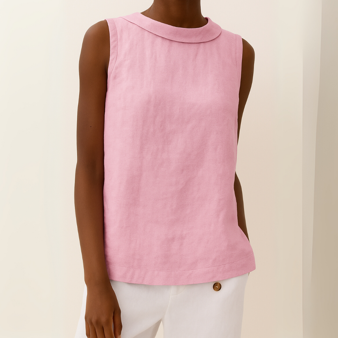 Noemi | Sleeveless Roll Collar Top