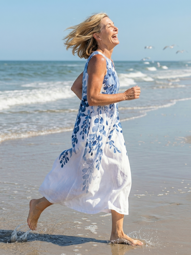 Women's Floral Maxi Dress Sleeveless V-Neck Beach Sundress