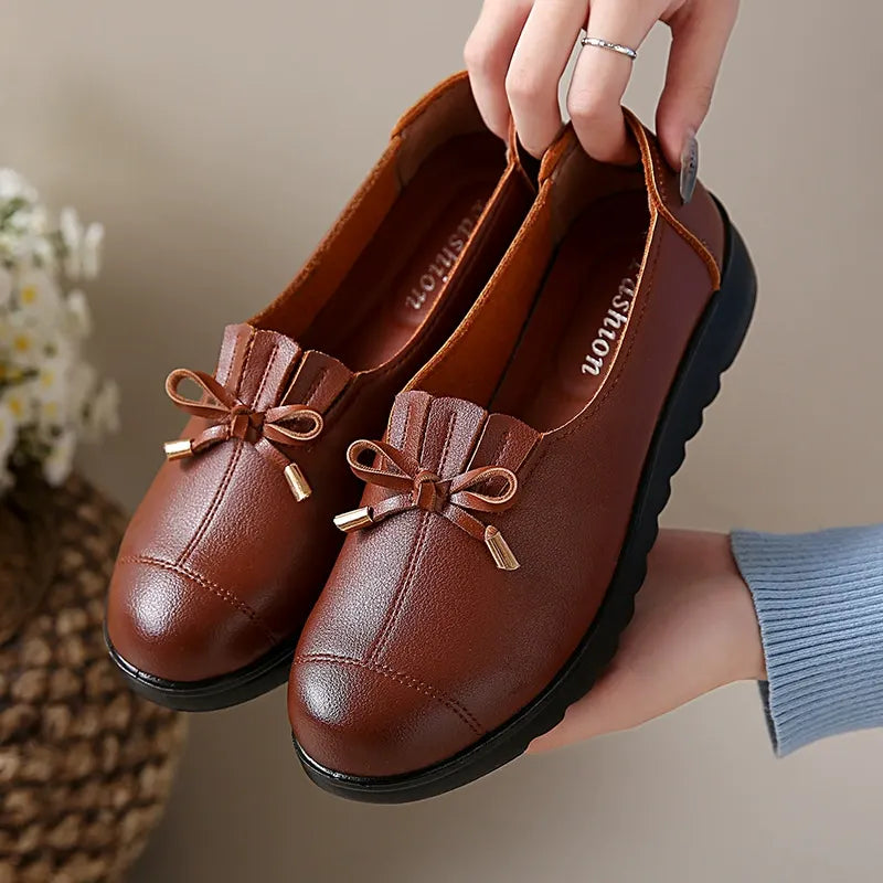 Paisley | Women's Leather Loafers Cushioned Sole Slip-On