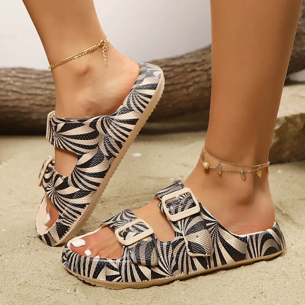 Estelle | Women's Flat Adjustable Buckle Sandals
