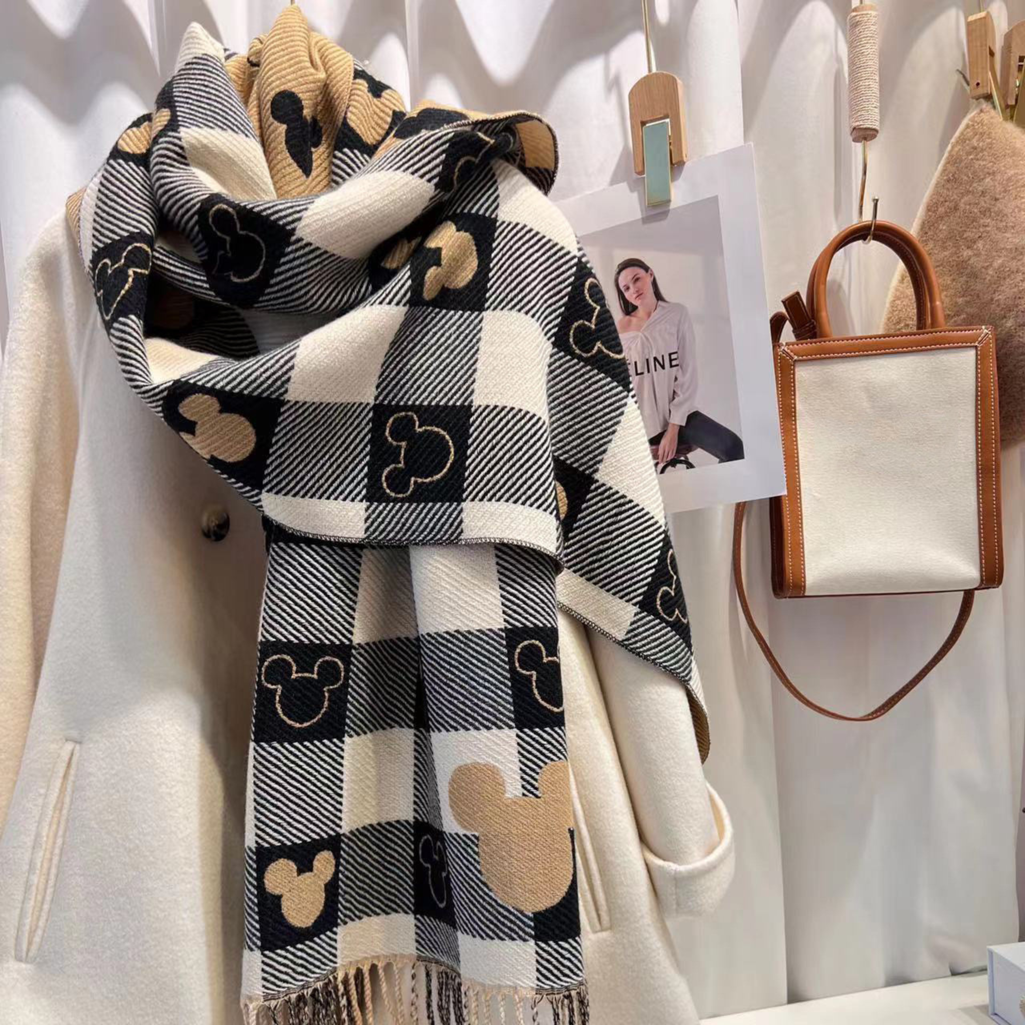 ZOLANI | Comfy Warm Plaid Double Side Tassel Scarf