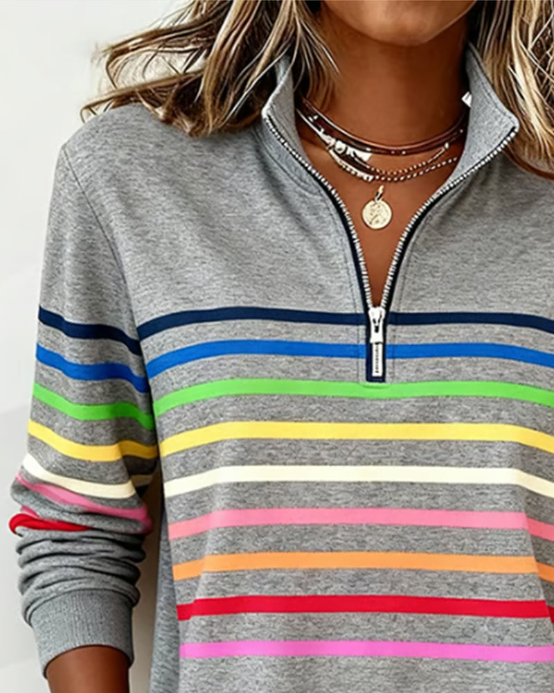 Maggie | Trendy Women's Colorful Zipper Top