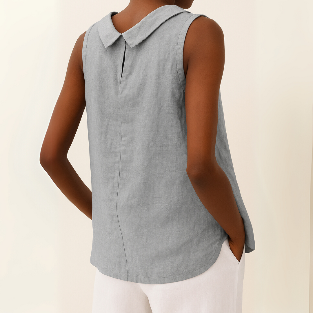 Noemi | Sleeveless Roll Collar Top