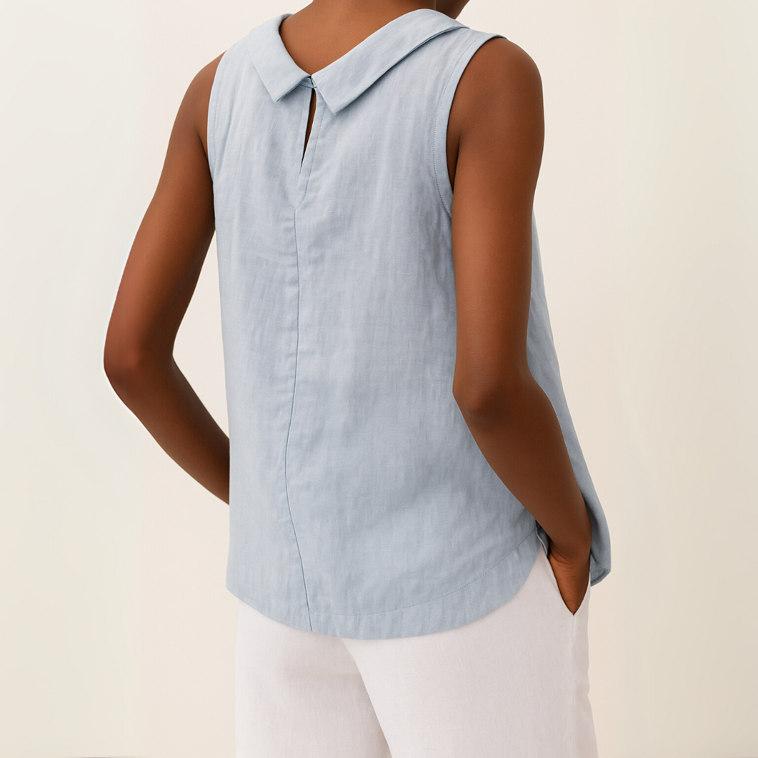 Noemi | Sleeveless Roll Collar Top
