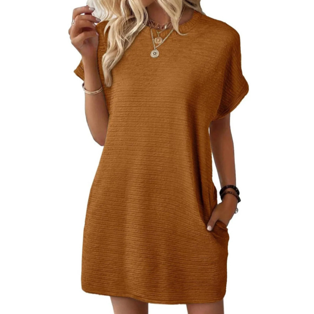 Vivid | Women's Crew Neck Short Sleeve T-Shirt Mini Dress