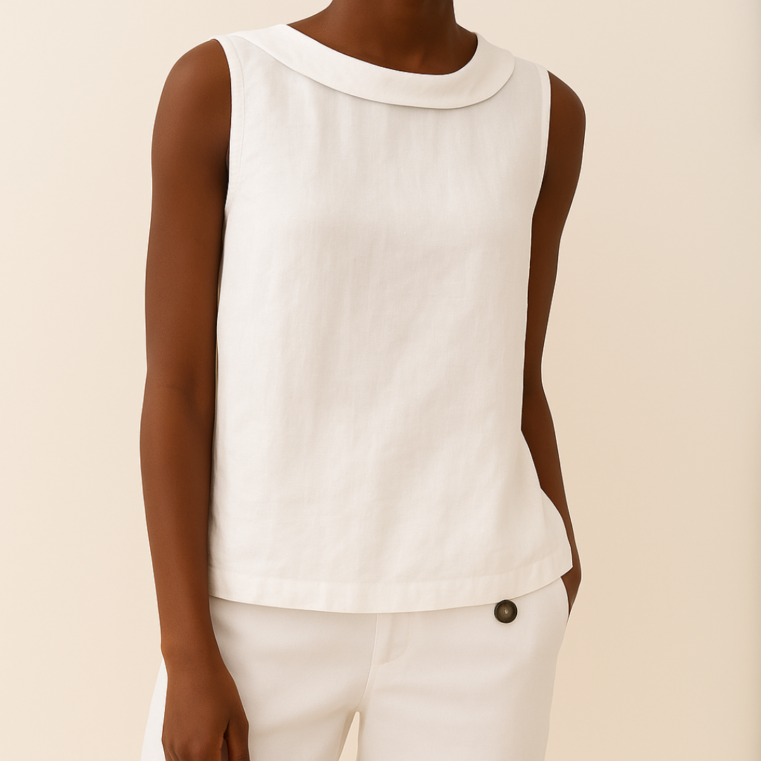 Noemi | Sleeveless Roll Collar Top