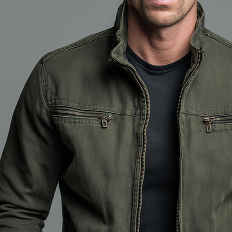 Maddox | Men's Utility Jacket Stand Collar Full Zip