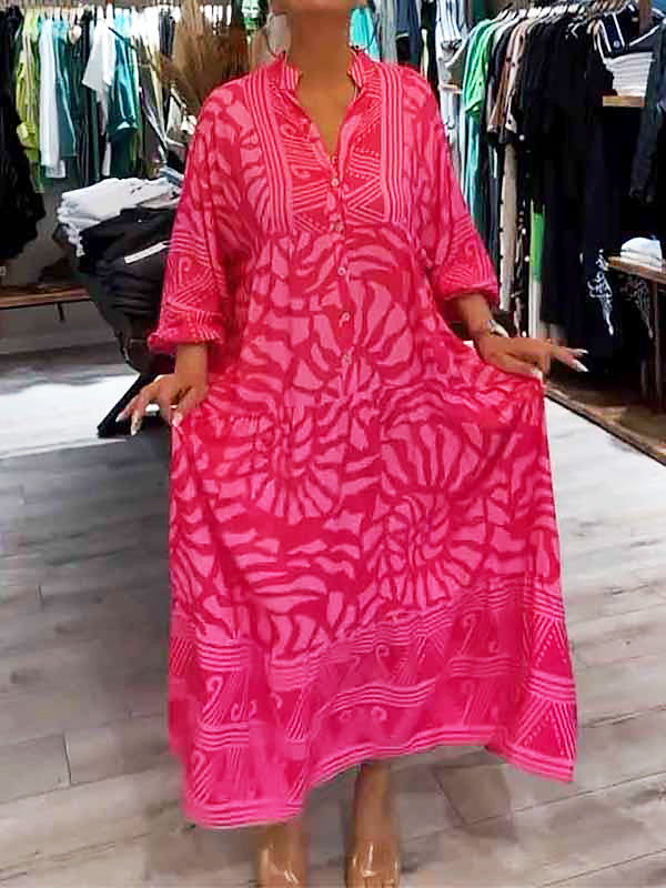 Marigold | Women's V Neck Tummy Control Flowy Loose Fit Dress