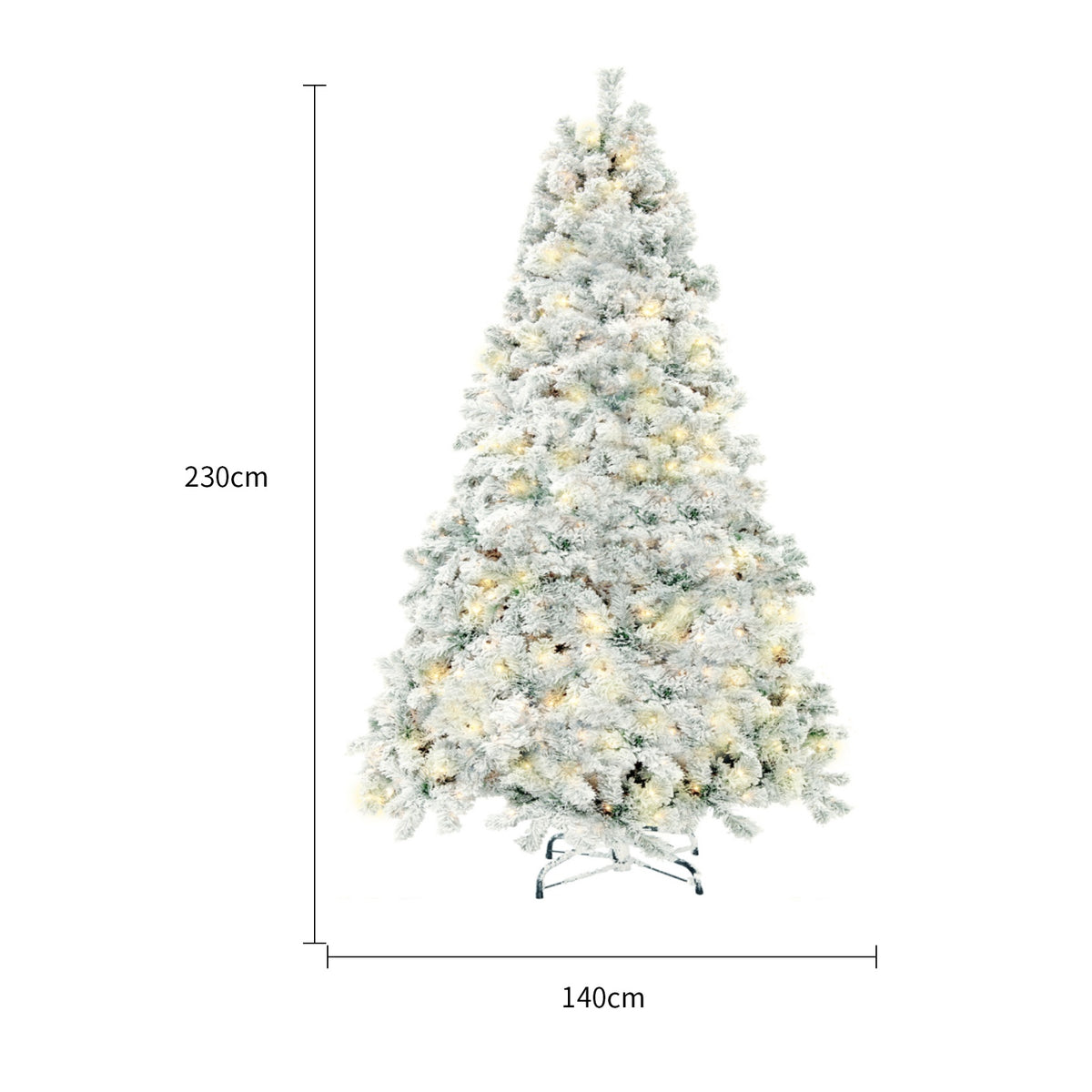 Pre-Lit Artificial Pine Christmas Tree 6ft, 7.5ft – Lighted Green PVC Tree with Metal Stand