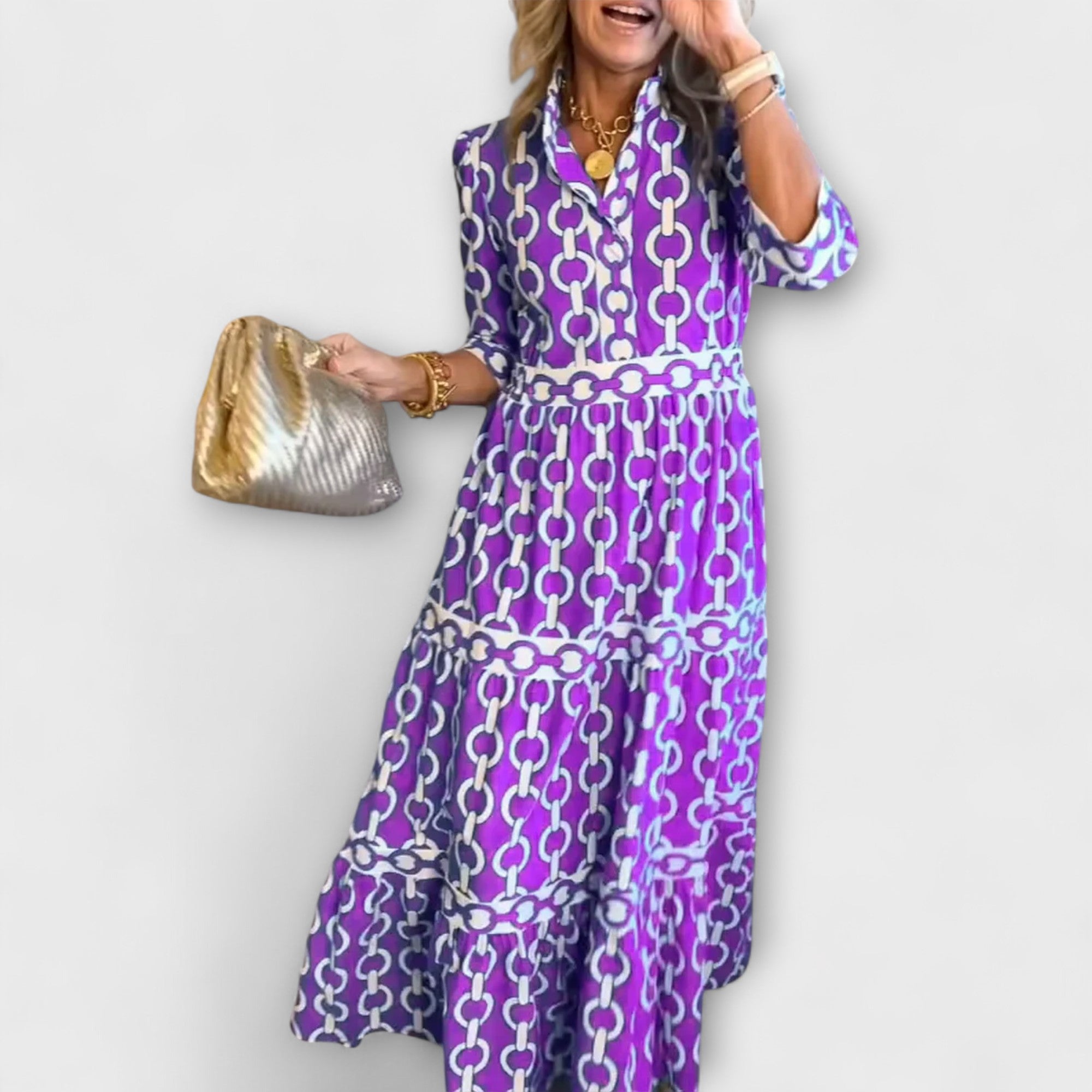 Wendy™ | Midi Dress with Chain Pattern