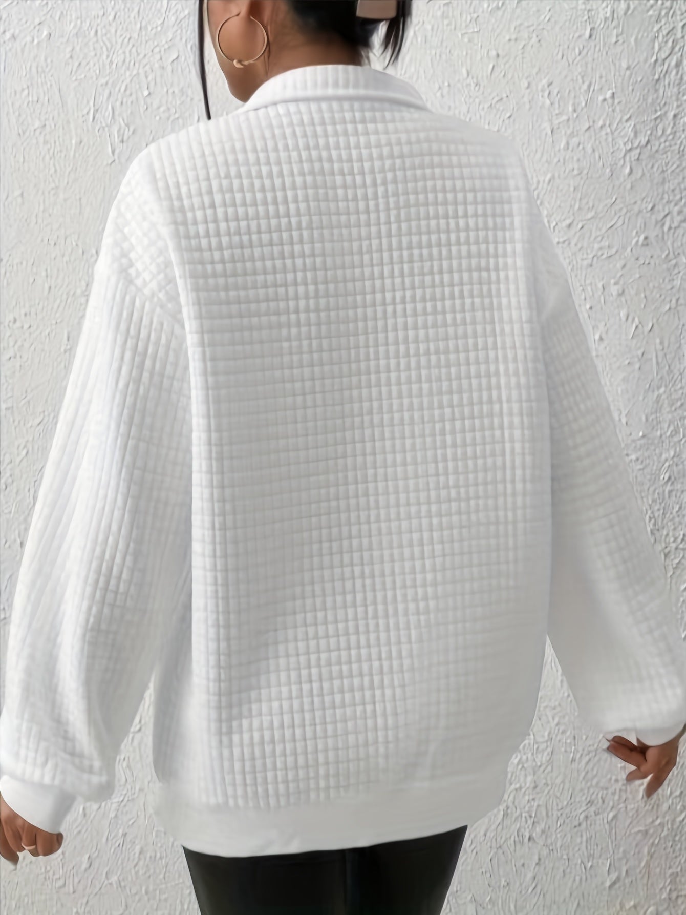 Relaxed Quarter-Zip Mock Neck Pullover