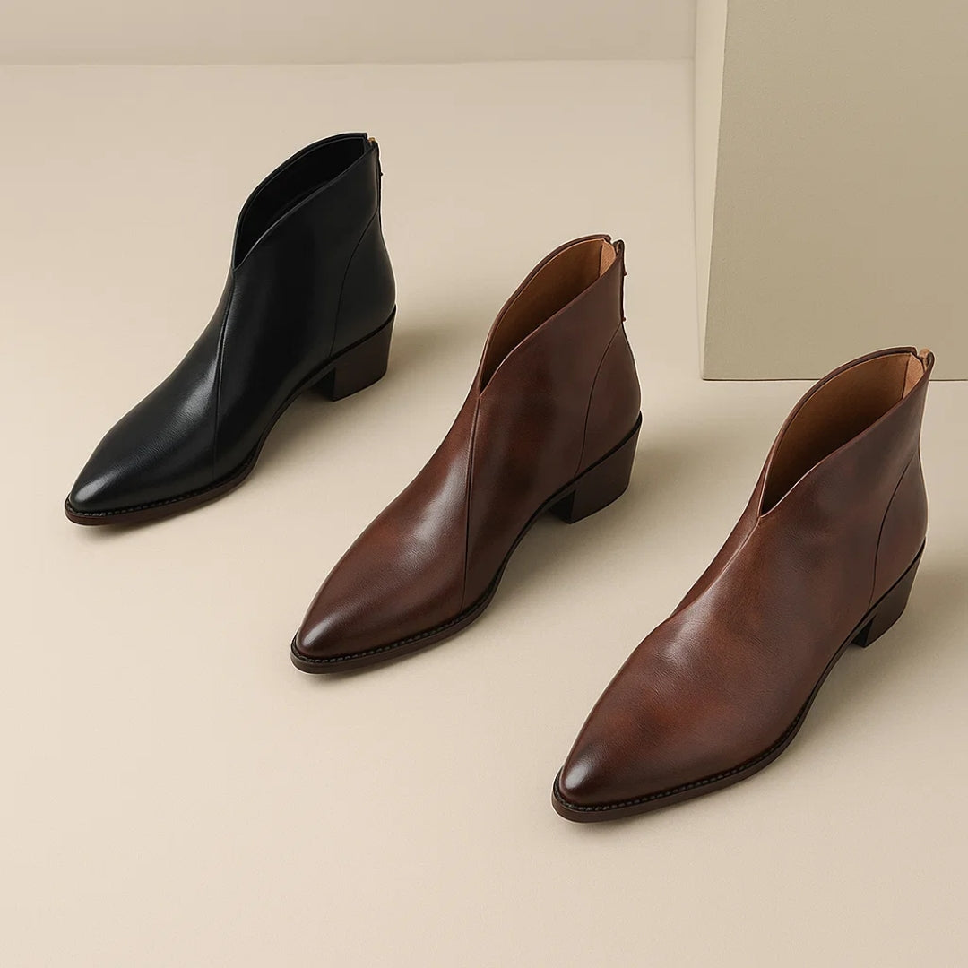 Refined low heel ankle boots