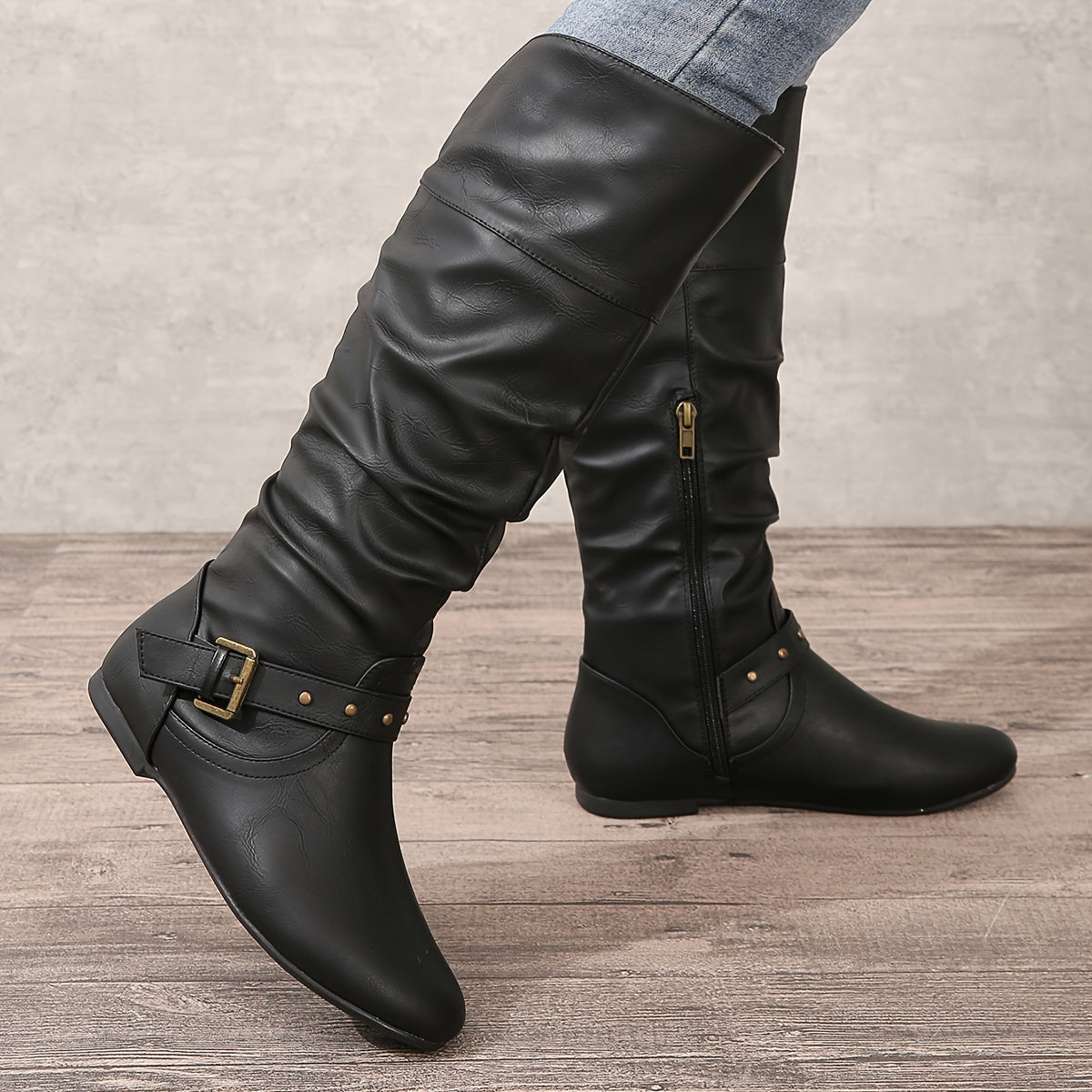 Danica™ | Women's Knee-High Boots with Side Zipper