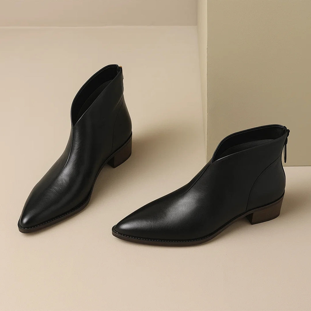 Refined low heel ankle boots