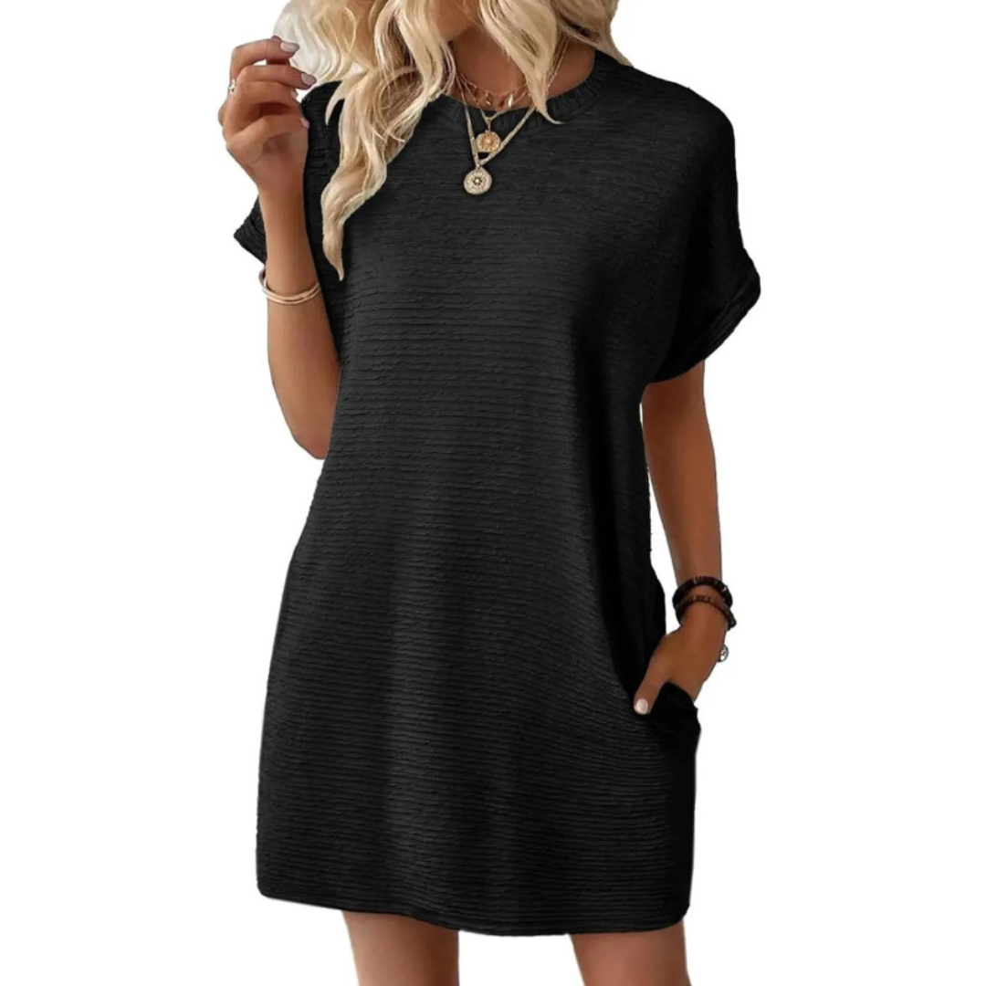 Vivid | Women's Crew Neck Short Sleeve T-Shirt Mini Dress