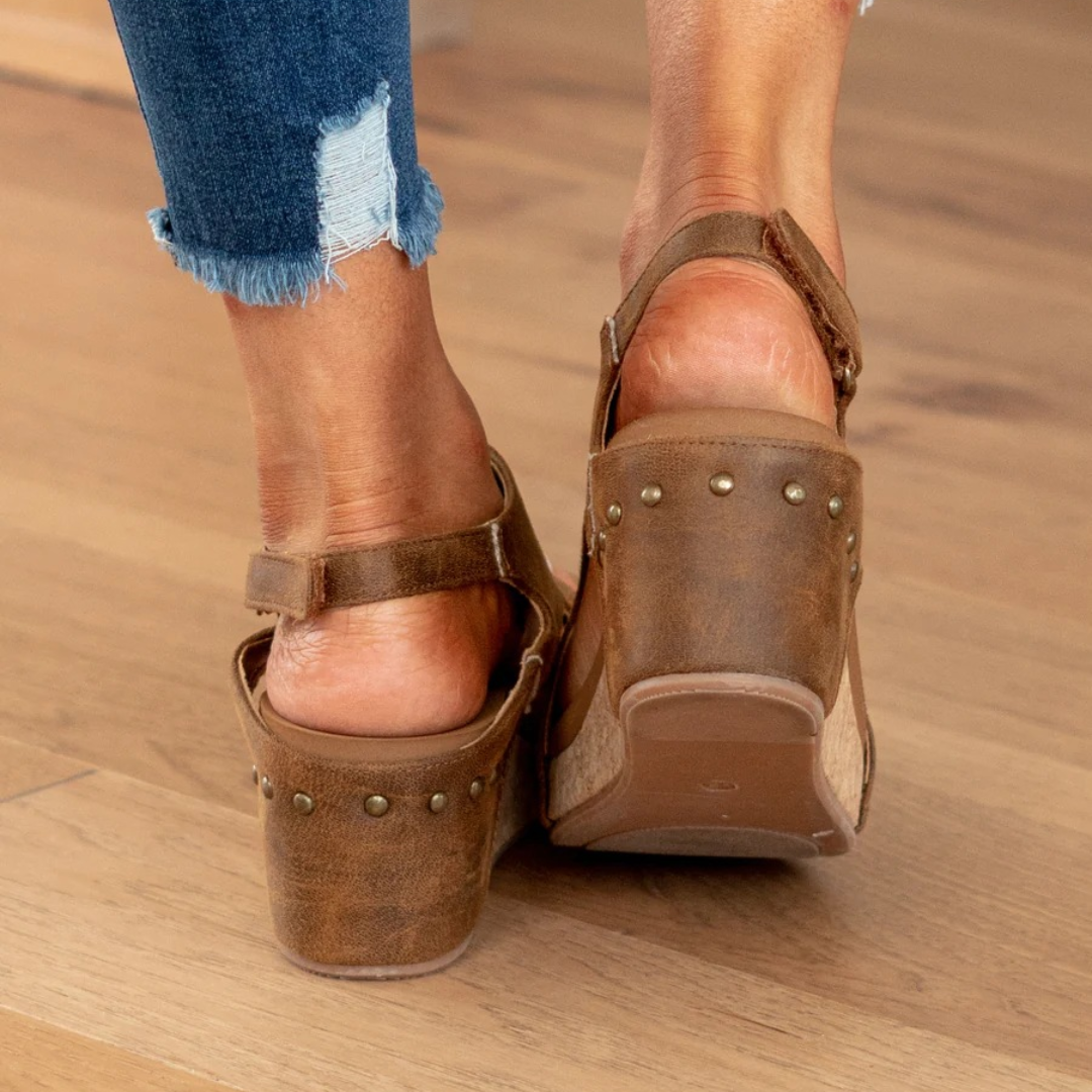 Linda | Suede Wedge Sandals