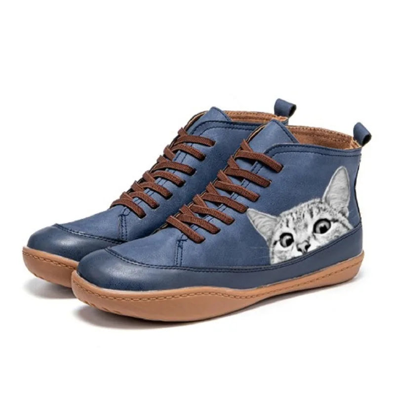 Rhiana – Leather Ankle Boots for Cat Lovers