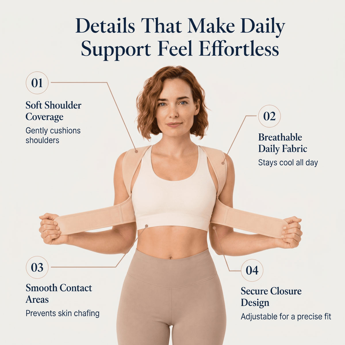 Ergonomic Posture Support Brace - Breathable Back & Shoulder Support