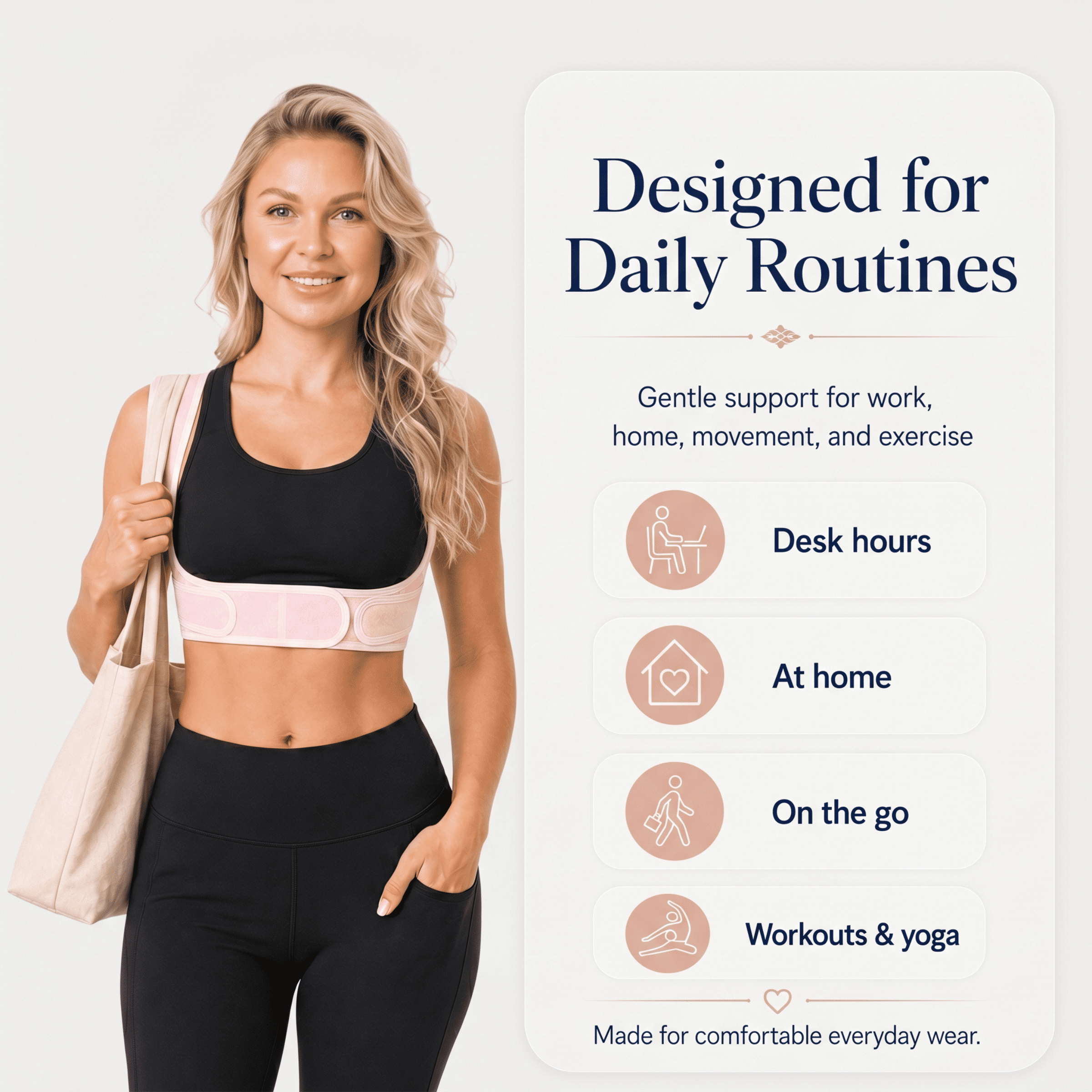 Ergonomic Posture Support Brace - Breathable Back & Shoulder Support