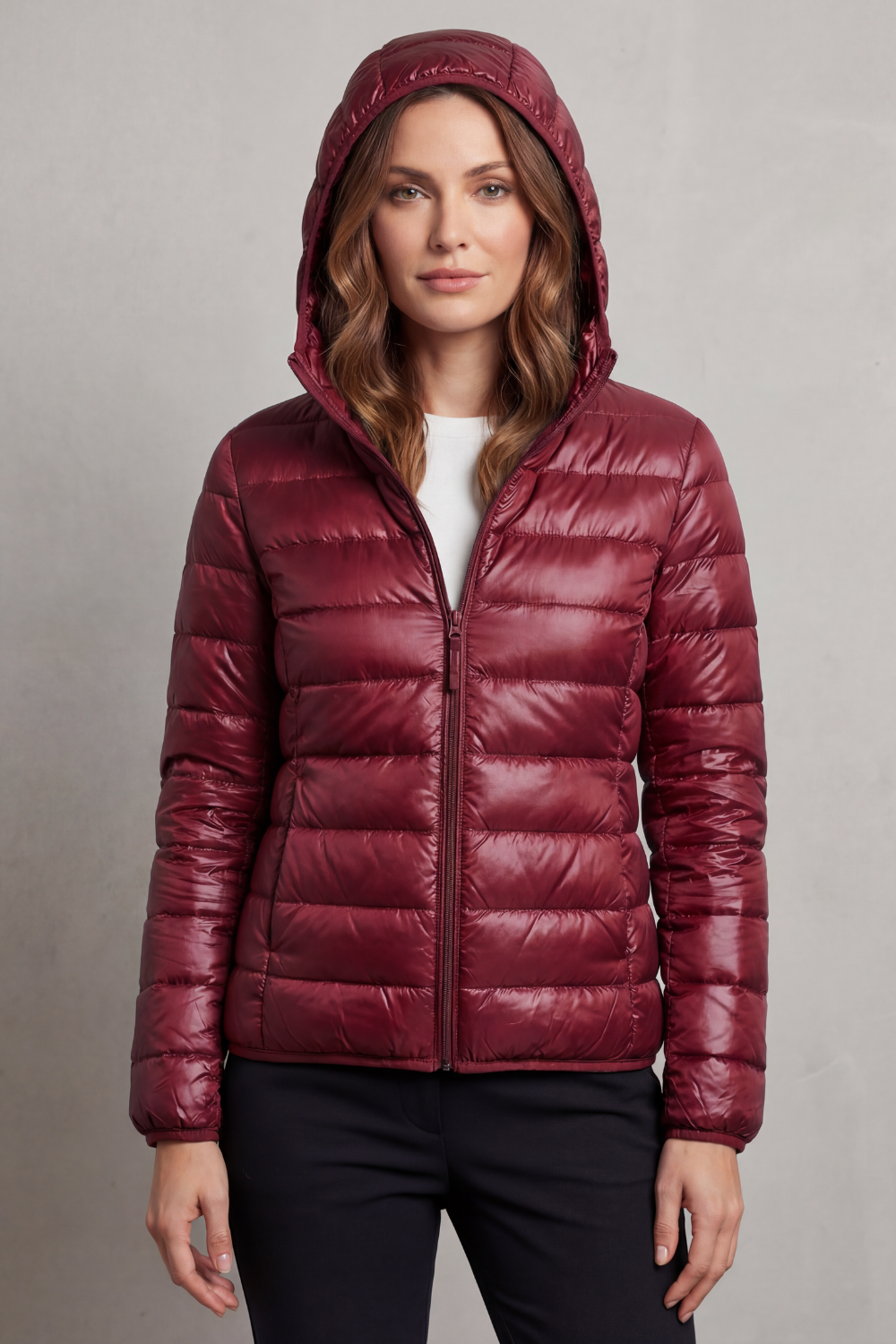 Women's Packable Puffer Jacket Hooded Ultra Light Full Zip Fall Coat