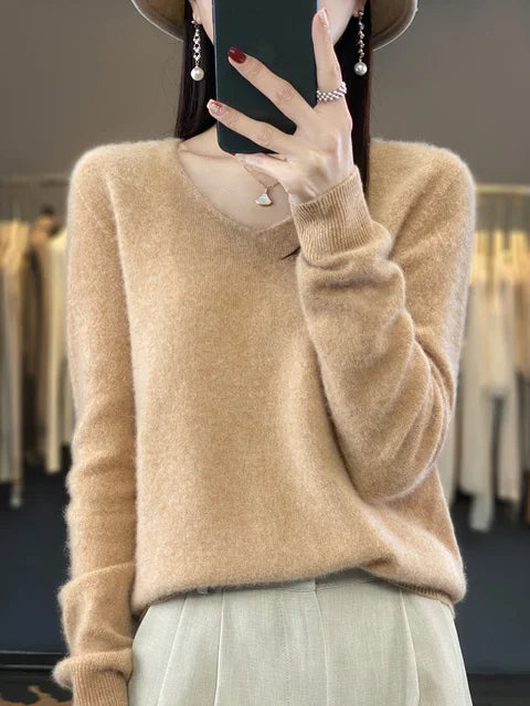 Vespera | Women's Relaxed Fit V-Neck Sweater