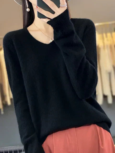 Vespera | Women's Relaxed Fit V-Neck Sweater