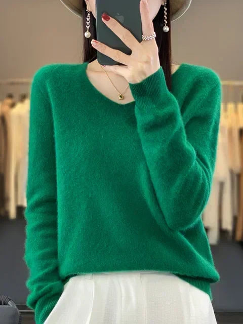 Vespera | Women's Relaxed Fit V-Neck Sweater
