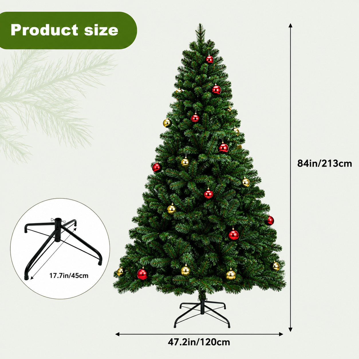 6-7ft Pre-Lit Artificial Christmas Tree – Hinged Pine with Warm White Lights