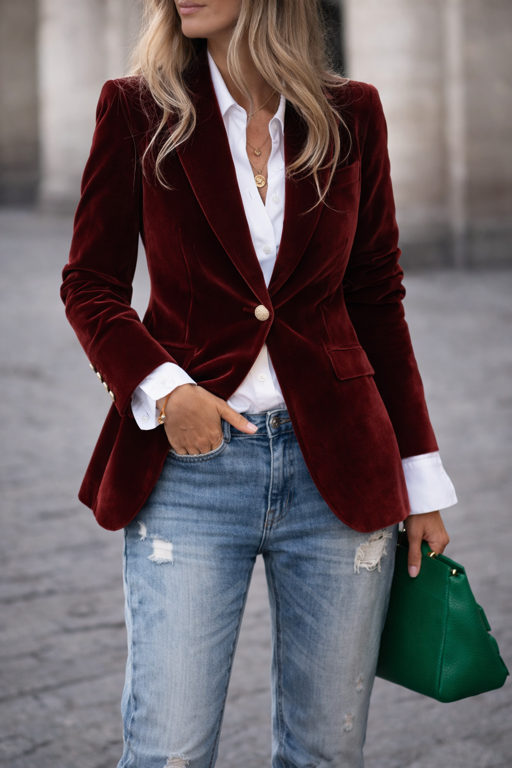Carole | Elegant Velvet Blazer
