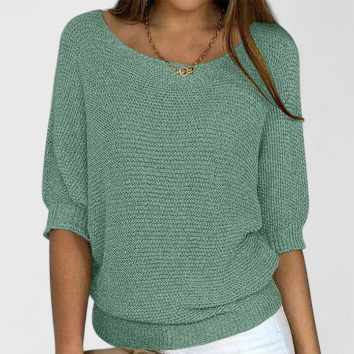 Relaxed Batwing Lightweight Sweater