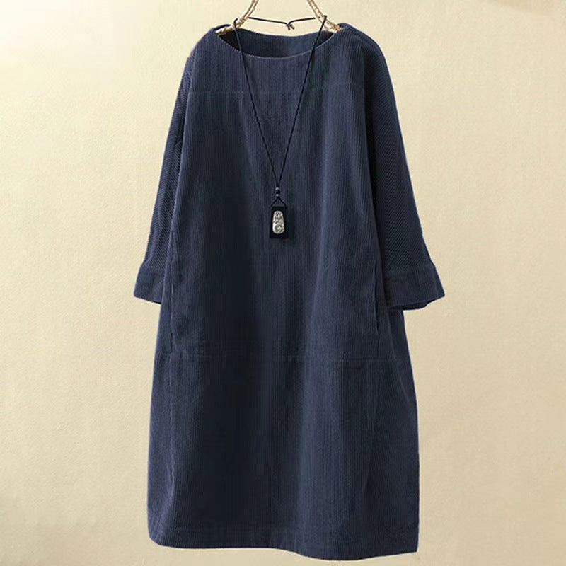 Yasie – Elegant Retro Midi Dress for Effortless Timeless Charm