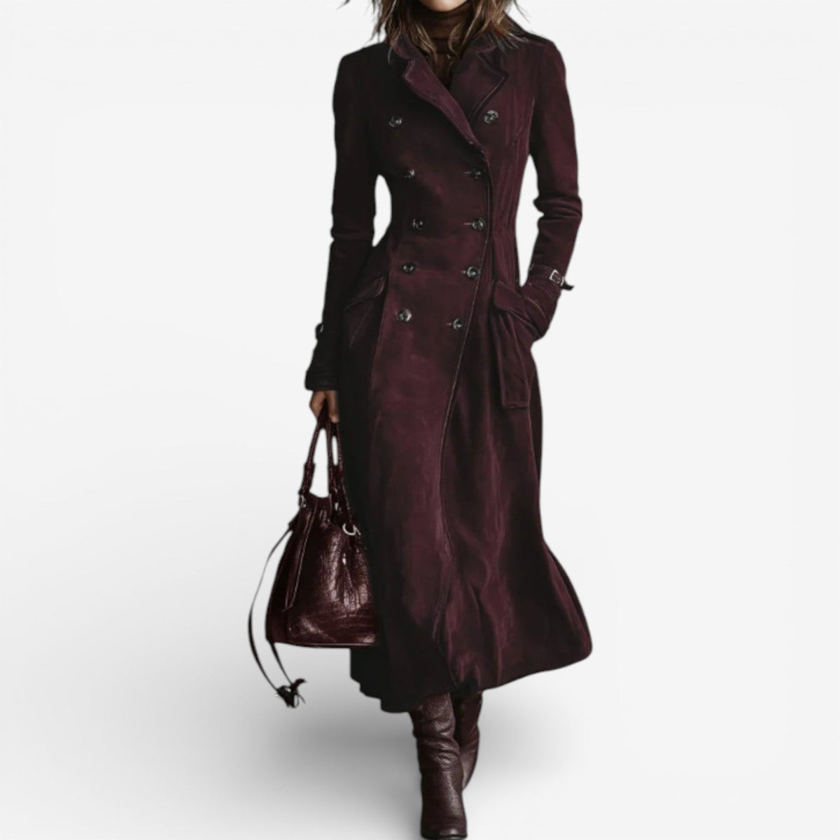 Amarah – Long Suede Trench Coat